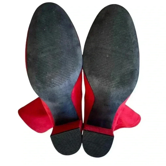 NWOT, The WISHBONE Collection, Red 4-Inch Heel Ankle Boots, Size 8M 👢 - Picture 8 of 12